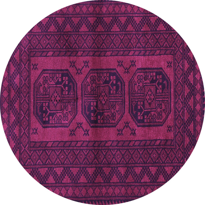 Round Machine Washable Southwestern Purple Country Area Rugs, wshtr964pur
