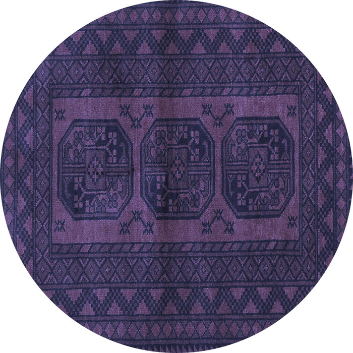 Round Southwestern Blue Country Rug, tr964blu