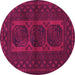 Round Southwestern Pink Country Rug, tr964pnk