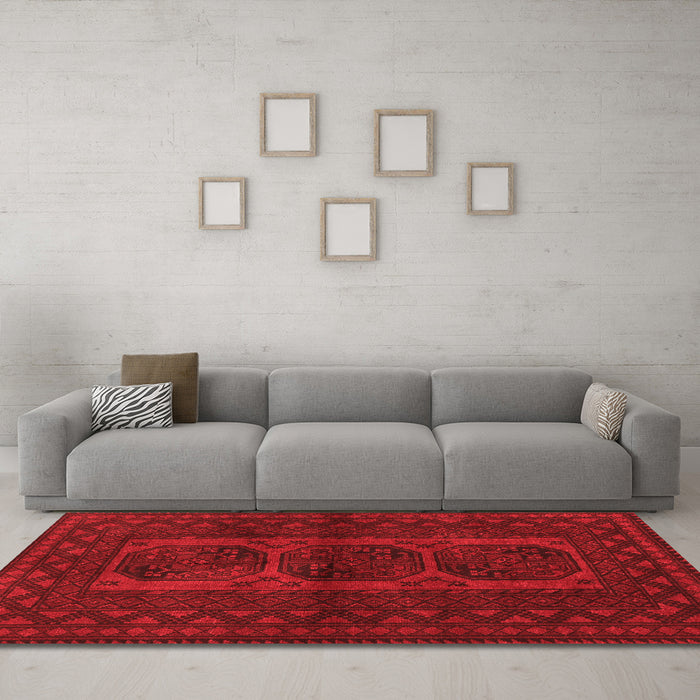 Country Red Washable Rugs