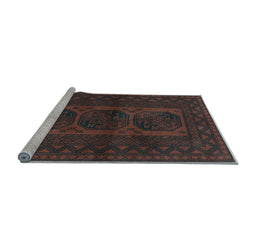 Sideview of Machine Washable Southwestern Light Blue Country Rug, wshtr964lblu