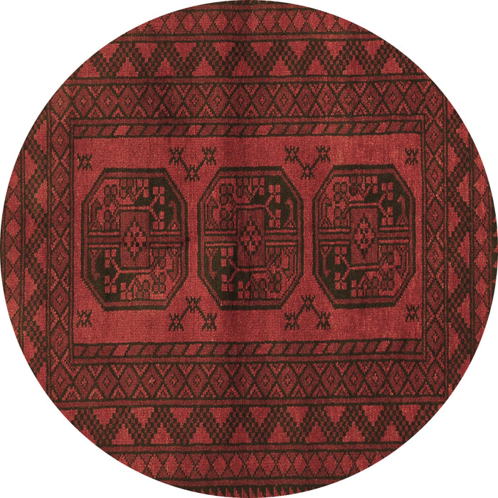 Round Machine Washable Southwestern Brown Country Rug, wshtr964brn