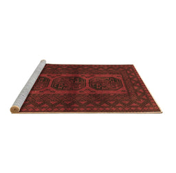 Sideview of Machine Washable Southwestern Brown Country Rug, wshtr964brn
