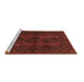 Sideview of Machine Washable Southwestern Brown Country Rug, wshtr964brn