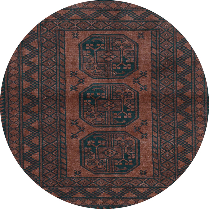 Round Machine Washable Southwestern Light Blue Country Rug, wshtr964lblu