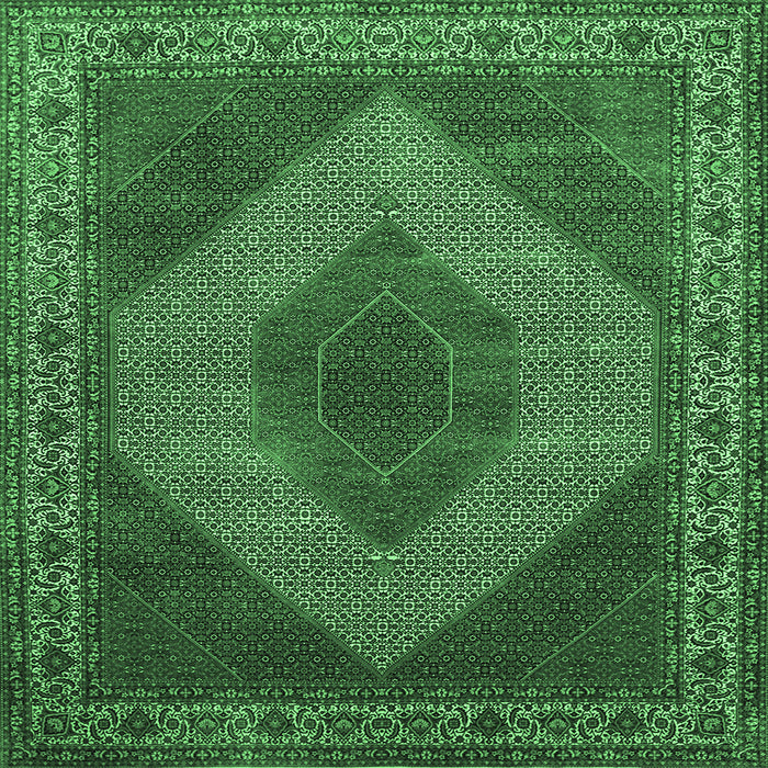 Square Persian Emerald Green Traditional Rug, tr965emgrn