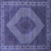 Square Persian Blue Traditional Rug, tr965blu