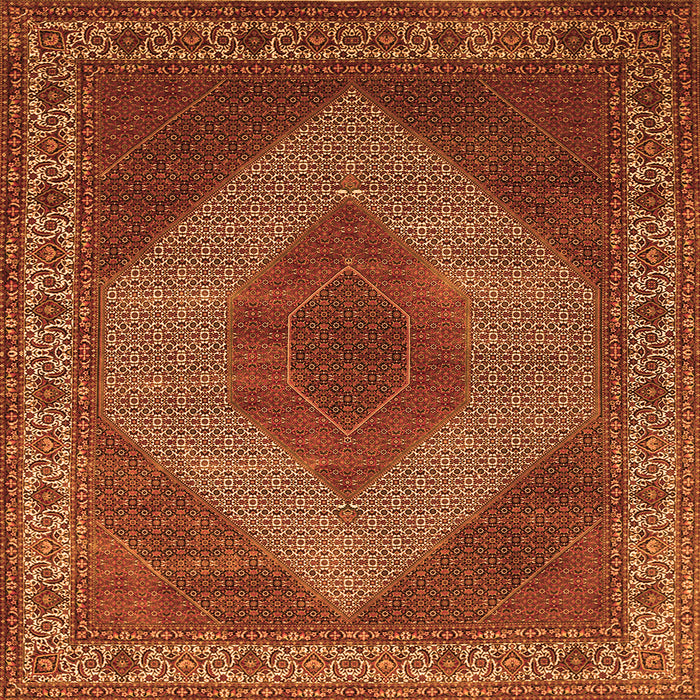 Round Machine Washable Persian Orange Traditional Area Rugs, wshtr965org