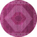 Round Persian Pink Traditional Rug, tr965pnk