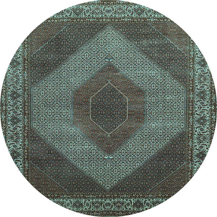 Round Machine Washable Persian Light Blue Traditional Rug, wshtr965lblu