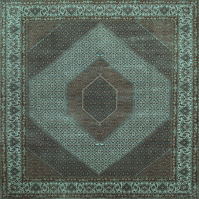 Square Machine Washable Persian Light Blue Traditional Rug, wshtr965lblu
