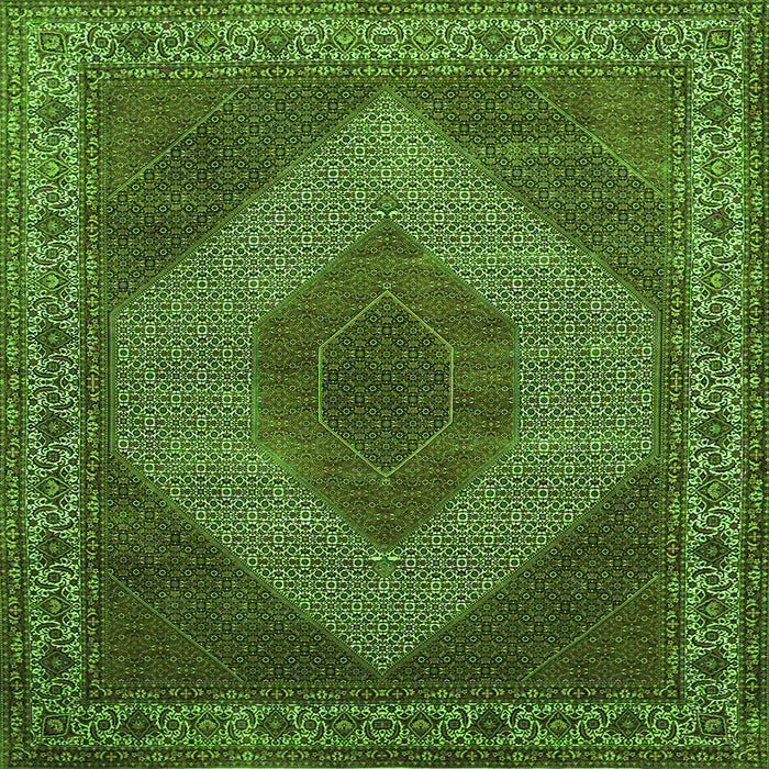 Round Machine Washable Persian Green Traditional Area Rugs, wshtr965grn