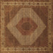 Square Persian Brown Traditional Rug, tr965brn