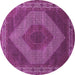 Round Persian Purple Traditional Rug, tr965pur