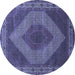 Round Persian Blue Traditional Rug, tr965blu