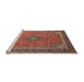 Sideview of Machine Washable Traditional Tomato Red Rug, wshtr966
