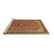 Sideview of Machine Washable Persian Brown Traditional Rug, wshtr966brn