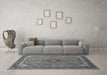 Machine Washable Persian Gray Traditional Rug in a Living Room,, wshtr966gry