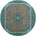 Round Persian Light Blue Traditional Rug, tr966lblu