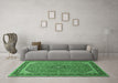 Machine Washable Persian Emerald Green Traditional Area Rugs in a Living Room,, wshtr966emgrn