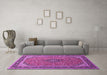 Machine Washable Persian Purple Traditional Area Rugs in a Living Room, wshtr966pur