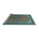 Sideview of Machine Washable Persian Light Blue Traditional Rug, wshtr966lblu