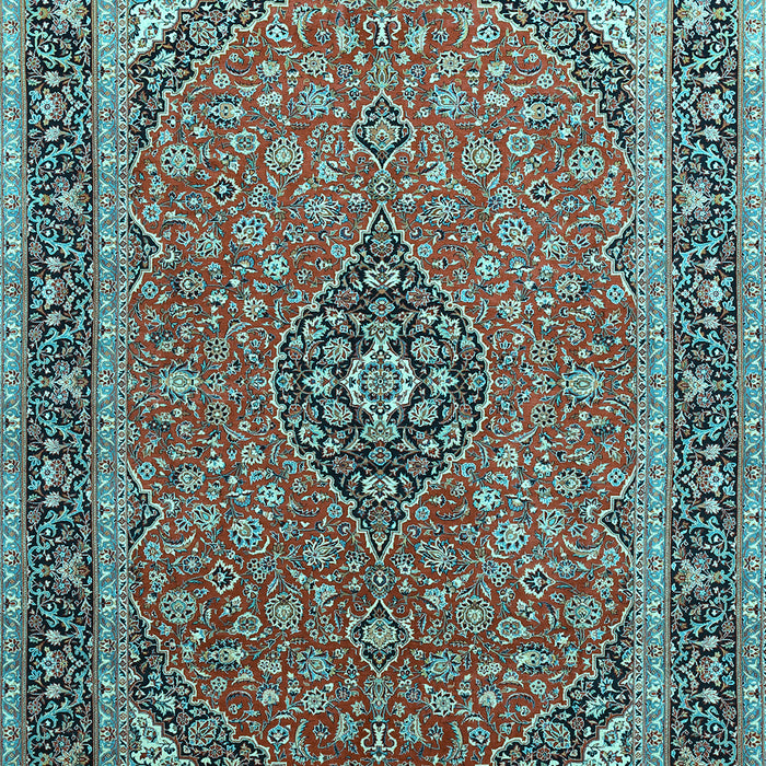 Machine Washable Persian Light Blue Traditional Rug, wshtr966lblu
