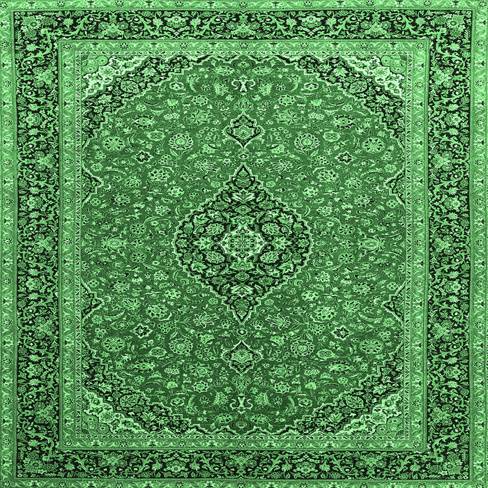 Square Persian Emerald Green Traditional Rug, tr966emgrn