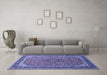 Machine Washable Persian Blue Traditional Rug in a Living Room, wshtr966blu