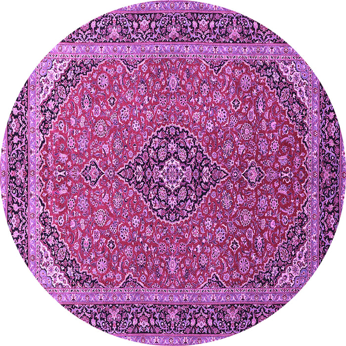 Round Persian Purple Traditional Rug, tr966pur