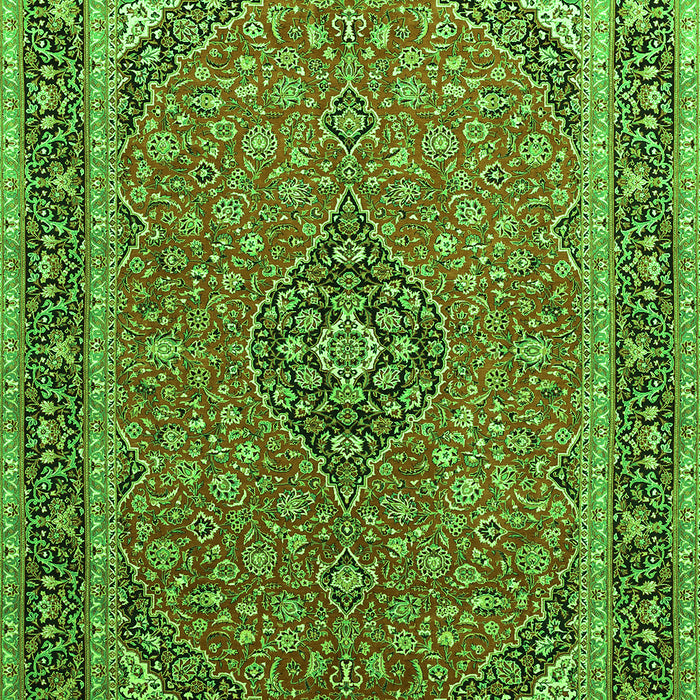 Serging Thickness of Machine Washable Persian Green Traditional Area Rugs, wshtr966grn