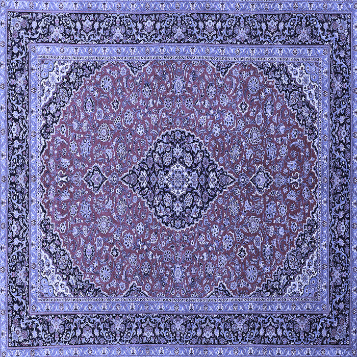 Square Machine Washable Persian Blue Traditional Rug, wshtr966blu