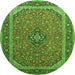 Square Persian Green Traditional Rug, tr966grn