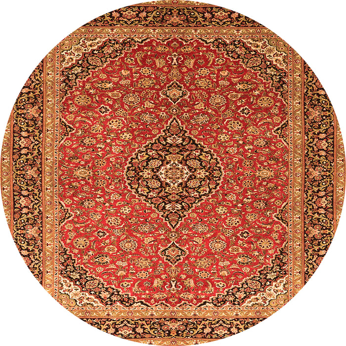 Square Persian Orange Traditional Rug, tr966org