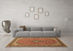 Machine Washable Persian Brown Traditional Rug in a Living Room,, wshtr966brn