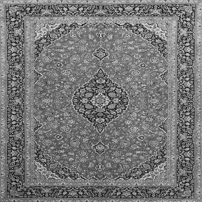 Round Machine Washable Persian Gray Traditional Rug, wshtr966gry