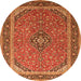 Machine Washable Persian Orange Traditional Area Rugs, wshtr966org