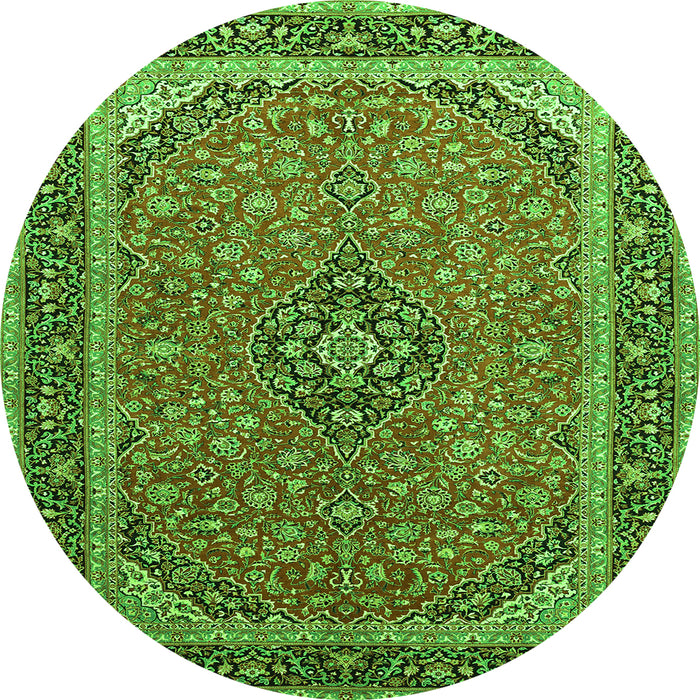 Machine Washable Persian Green Traditional Area Rugs, wshtr966grn