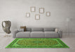 Machine Washable Persian Green Traditional Area Rugs in a Living Room,, wshtr966grn