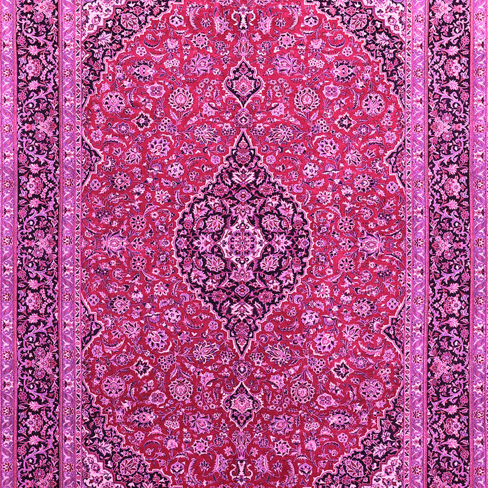 Machine Washable Persian Pink Traditional Rug, wshtr966pnk