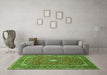 Machine Washable Persian Green Traditional Area Rugs in a Living Room,, wshtr967grn