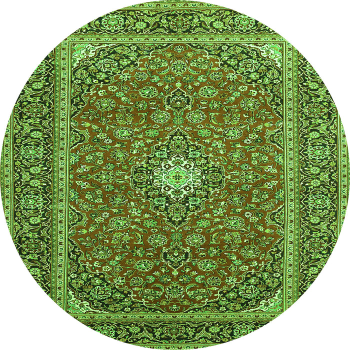 Square Persian Green Traditional Rug, tr967grn