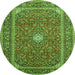 Square Persian Green Traditional Rug, tr967grn