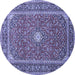 Round Persian Blue Traditional Rug, tr967blu