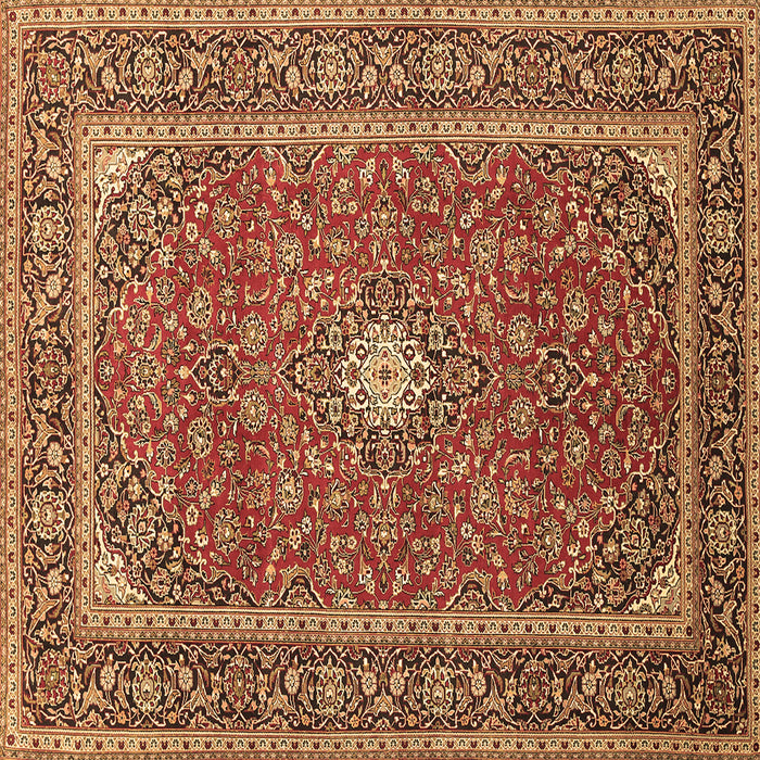 Square Machine Washable Persian Brown Traditional Rug, wshtr967brn