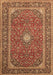Machine Washable Persian Brown Traditional Rug, wshtr967brn