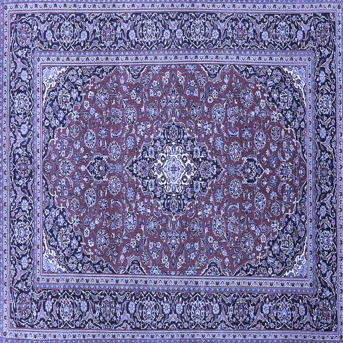 Square Machine Washable Persian Blue Traditional Rug, wshtr967blu