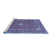 Sideview of Machine Washable Persian Blue Traditional Rug, wshtr967blu