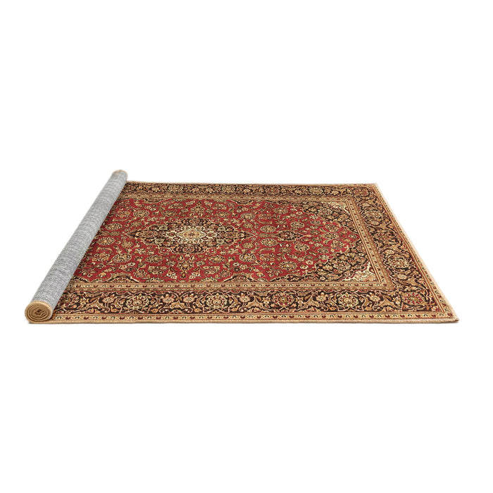 Sideview of Machine Washable Persian Brown Traditional Rug, wshtr967brn