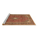 Sideview of Machine Washable Persian Brown Traditional Rug, wshtr967brn